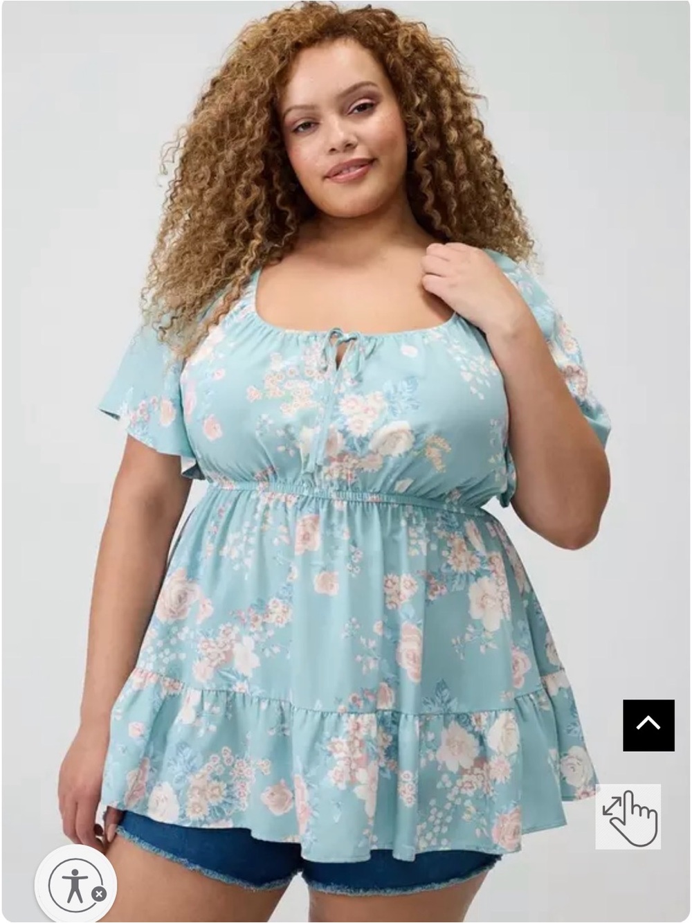 Torrid Floral Peplum Top in Light Blue